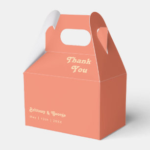 Para Regalos Retro moderno   Caja de Favor de la Boda de Coral