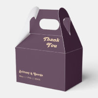 Retro moderno | Caja de Favor de la Boda Púrpura O