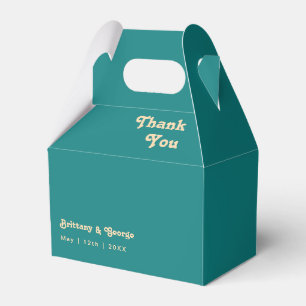Para Regalos Retro moderno   Caja de Favor de la Boda Verde azu