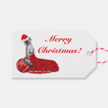 Retro Sexy Pinup Chica Arte Navidad Etiquetas de R