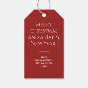 Para Regalos Rojo tradicional - Etiquetas de regalo Minimalista
