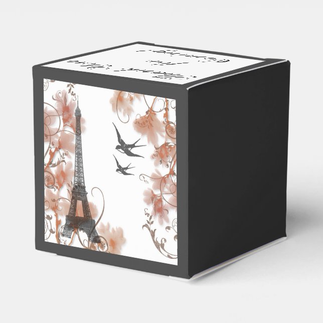 Para Regalos Romántico Paris Eiffel Tower caja de favores (Reverso Costado)