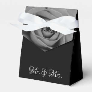 Para Regalos Rosa Blanca y Negra Sr. y Sra. Boda Caja de Favor