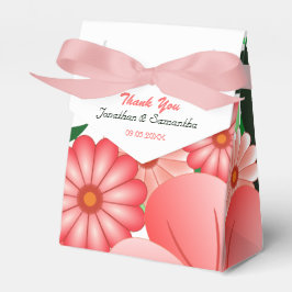 Para Regalos Rosa Floral Hibiscus Tent Con Caja De Favor De Cin