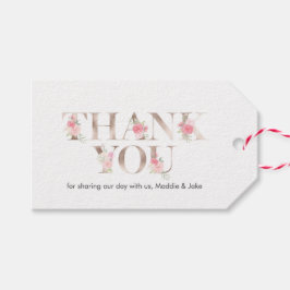 Para Regalos Rosa Oro y flores rosadas gracias etiquetas de fav