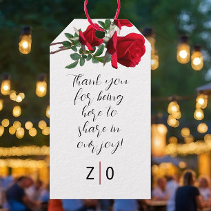 Para Regalos Roses Rojos Gracias Mensaje Atar A Etiquetas Favor