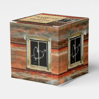 Para Regalos Rústico Barn Graffiti Boda de corazón Caja de Favo