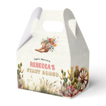 Rústico Boots Cowgirl 1ª caja de favores de cumple