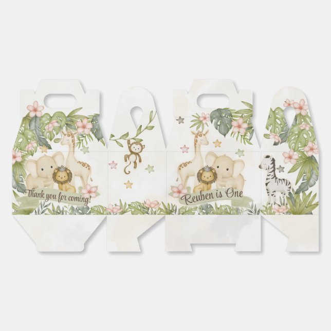 Para Regalos Safari Jungle Animales temáticos caja Fiesta (Desplegado)