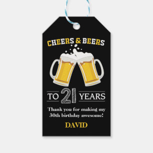 Para Regalos Saludos y cervezas a 21 años etiquetas de regalo