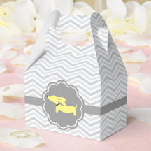Sexo Neutral Dachshund Bebé Caja de Favor Amarillo