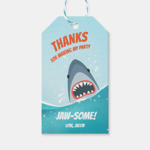 Para Regalos Shark gracias etiquetas Pool Fiesta Bait Birthday 