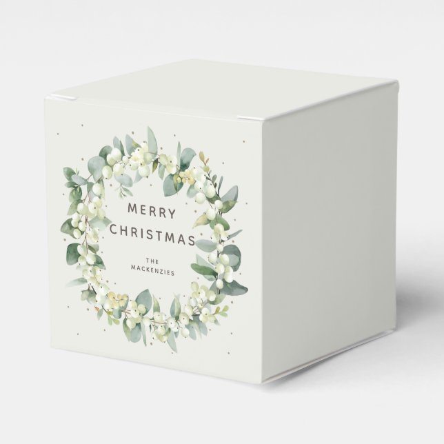 Para Regalos Snowberry + Eucalyptus Navidades Caja de Favor de  (Costado Anverso)