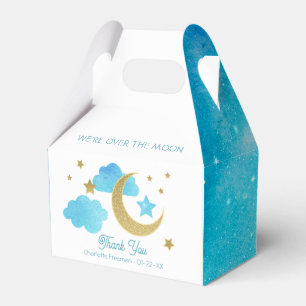 Para Regalos Sobre la caja de Baby Shower azul lunar