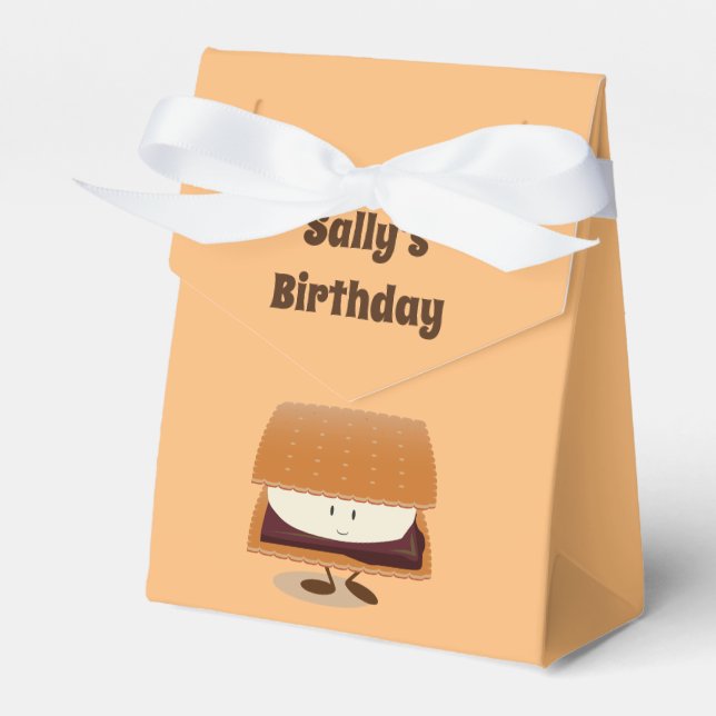 Para Regalos Sonriente caja de favoritos de S'more con palabras (Front Side)