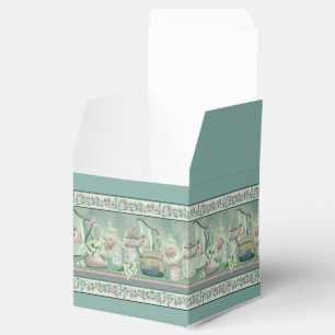 Para Regalos Té verde azulado del vintage y caja del favor del
