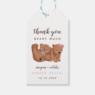 Para Regalos Tema del oso Género Revelar etiquetas de regalo de