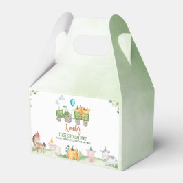 Para Regalos Tractor verde Granja Animales Caja de Favor de Cum