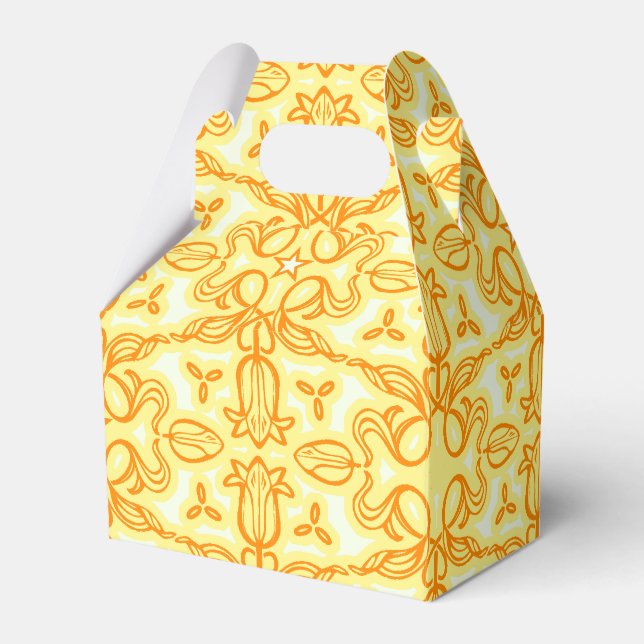 Para Regalos Tulip damask manantial amarillo con motivos o caja (Front Side)