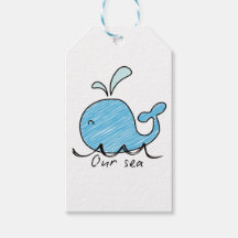 UNA BALLENA AMIGABLE EN SU MAR Etiquetas de Regalo
