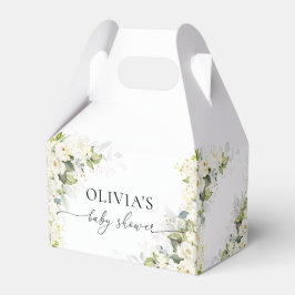 Para Regalos Verde Roses blancos caja de Baby Shower Favor