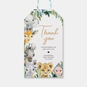 Para Regalos Verdor Salvaje Una Etiquetas Safari Baby Shower Fa