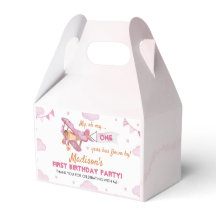 Vintage Airplane Chica Rosa Caja de Favor de Cumpl