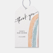 Watercolor Arcoiris Baby Shower Gracias etiquetas 