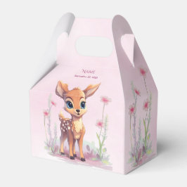Para Regalos Watercolor Baby Deer Flores Rosa Caja de Favor