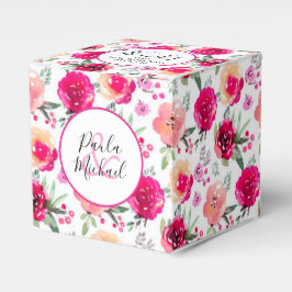 Para Regalos Watercolor Floral Boda Gracias Caja De Favor