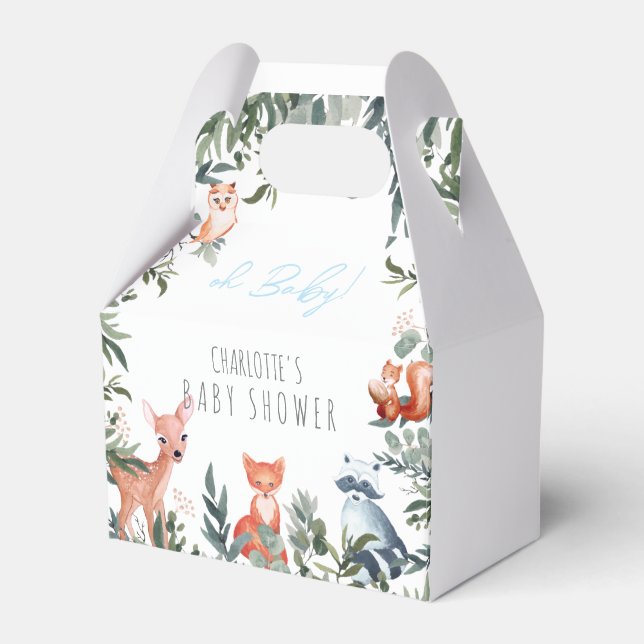 Para Regalos Woodland Animals Caja Baby Shower Boy Favor (Front Side)