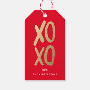 Para Regalos XOXO en rojo Etiquetas de regalo