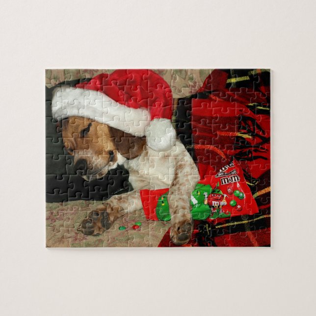 Para rompecabezas Snoopy del navidad de Santa que (Horizontal)