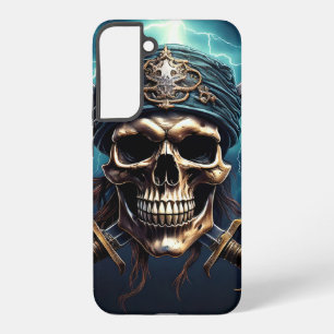 Para Samsung Galaxy S22+ Calavera pirata con Funda de SwordsPhone