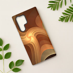 Para Samsung Galaxy S22 Ultra Elegante Funda de Arte Minimalista Fluido Marrón
