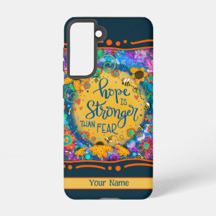 Para Samsung Galaxy S21 Esperanza más fuerte que miedo Funda Inspirador de