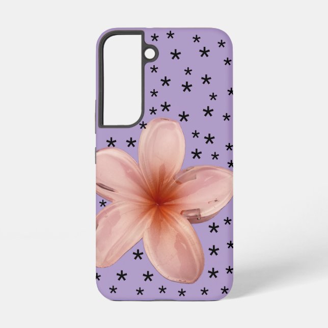 Para Samsung Galaxy Flores rosas en un Funda de sangre morada (Reverso )