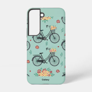 Para Samsung Galaxy S22 Funda de diseño de bicicletas de flores emocional 
