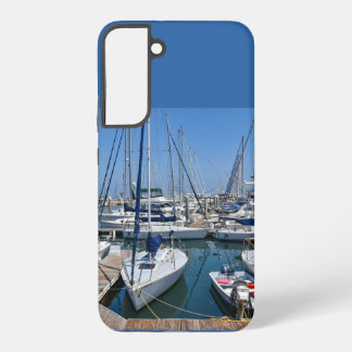 Para Samsung Galaxy S22+ Funda de galaxia costera Yates blancos