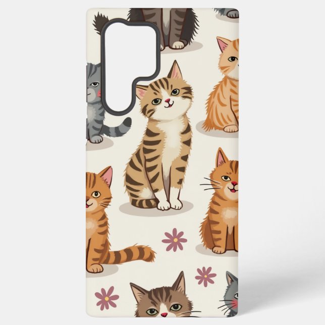 Para Samsung Galaxy Funda de galaxia de patrón de gato (Reverso )