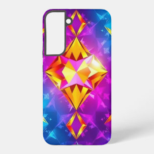 Para Samsung Galaxy S22+ Funda de móvil con patrón de diamantes multicolor