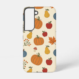 Para Samsung Galaxy S22 Funda de patrón de calabazas de cosecha de otoño
