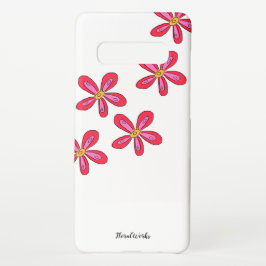 Para Samsung Galaxy S10+ Funda de superposición de flores de ovario