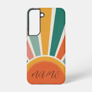Para Samsung Galaxy S22 Funda de teléfono colorida al estilo Retro Sunburs