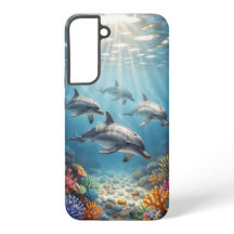 Funda de teléfono con delfines.