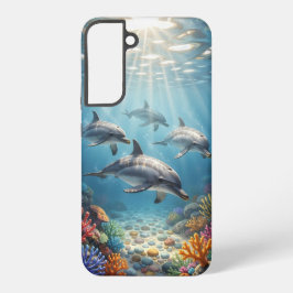 Para Samsung Galaxy S22+ Funda de teléfono con delfines.