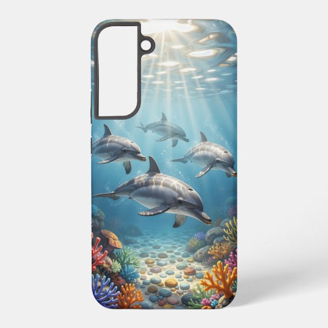 Para Samsung Galaxy Funda de teléfono con delfines. (Reverso )