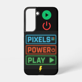 Para Samsung Galaxy S22 Funda de teléfono con diseño retro de Pixels Power
