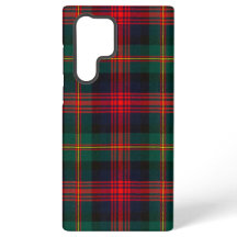Funda de teléfono con estampado tartán rojo, verde