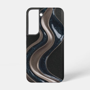 Para Samsung Galaxy S22 Funda de teléfono con ondas abstractas de brillo n